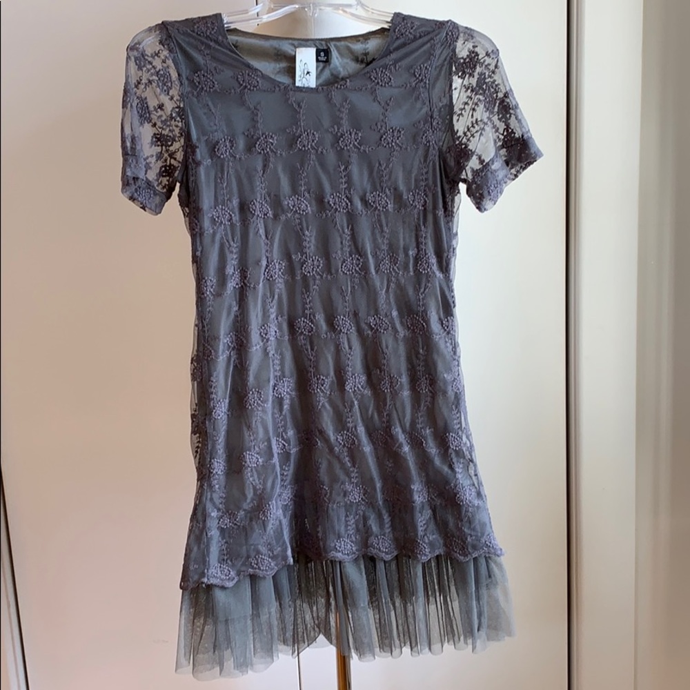 Grey lace dress